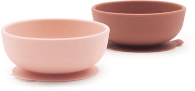 Ekobo - 2 x Siliconen Babykommen met zuigkracht - Anti-slip - Sterk - BPA-vrij - roze