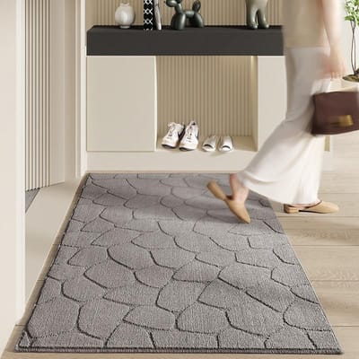Eenvoudige Polypropyleen Entree Deur Zand Stof Verwijderende Mat Entree Mat Huis Portaal Slijtvast Antislip Tapijt Voetmat 61*92cm gray