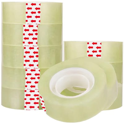 JHUBERS- Plakband Transparant - Plakband voor Algemeen Gebruik - 15 mm x 33 m - 10 Rollen - Polypropyleen - Voor Repareren en Decoreren - Tape