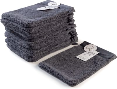 ARTG® DeLuxe - Washandjes - 700 grams kwaliteit - 16 x 21 cm - Donker Grijs - Dark Grey - SET van 10 stuks