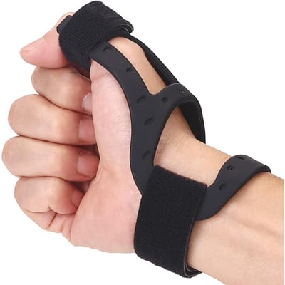 Velpeau Siliconen Duimbrace Voor Tendinitis Artritis Pijnverlichting Waterdichte Spalk Past op Beide Handen Triggerfinger Ondersteuning Medium beige