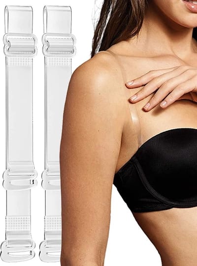 1 Paar Transparante BH-bandjes Voor Een Strapless Look I Hoge Elasticiteit I Voorkomt Wegzakken Bh I Met Antislipgesp I Verstelbaar I Siliconen I 1.5 CM