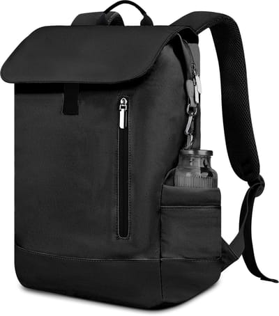 HAUSS SPOLE Rugzak-Dames & Heren-Rolltop Dagrugzak voor Werk & Fiets-Waterafstotend & Anti-Diefstal-32x44x13 cm-Nylon-Zwart