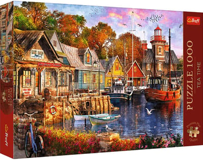 Trefl legpuzzel 1000 stukjes Premium Plus Tea Time Seaside Harbour.