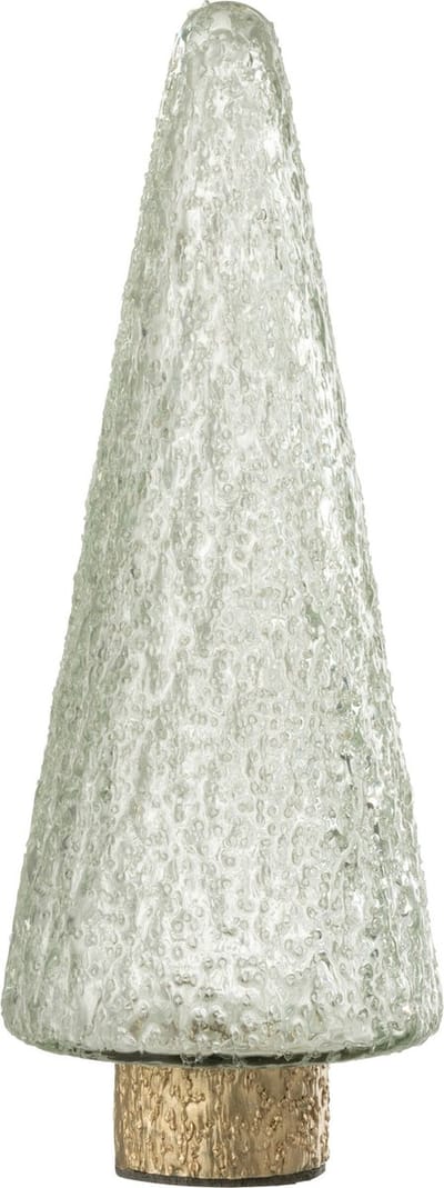 J-Line decoratie Kerstboom Voet - glas - goud/transparant - small