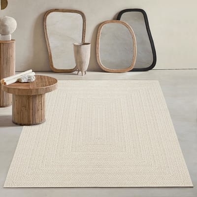 Mia’s Teppiche Soil – weerbestendig buitenkleed in jute-look, robuust & onderhoudsvriendelijk, crème 60 x 180 cm