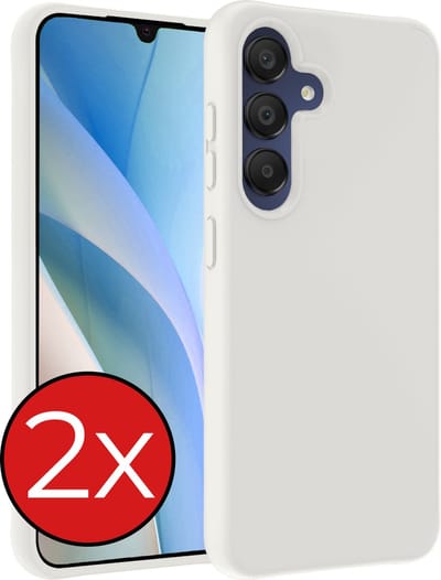 Hoesje - 2 Stuks - Geschikt voor Samsung Galaxy A15 - Sterk & Shockproof - Telefoonhoes - Back Cover - Case Siliconen - Telefoon Hoes - Wit