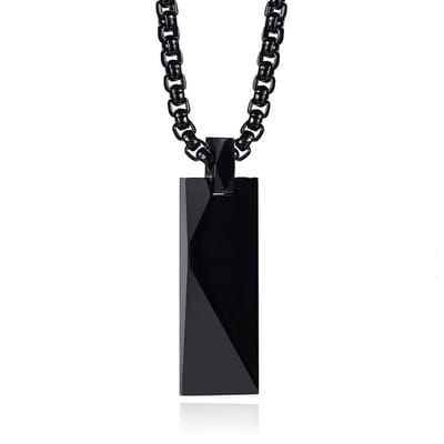 Mendes Ketting met Hanger Geometrisch - Langwerpig Zwart