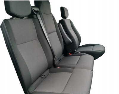 COMFORT Autostoelhoes Set - Op maat gemaakt - Geschikt voor Nissan NV400 2010-2024 - 7-persoons (Doka) - Jacquard - T06 Antraciet/Zwart