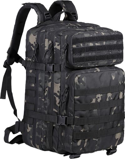 Somstyle Tactical Backpack - 45 Liter - Militaire Rugzak - Wandelrugzak - Camouflage Zwart