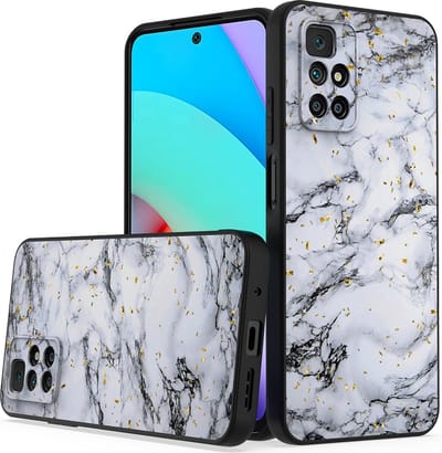 Silicone Hoesje Print - Backcover - Geschikt voor Xiaomi Redmi 10 2022 - Marmer Wit