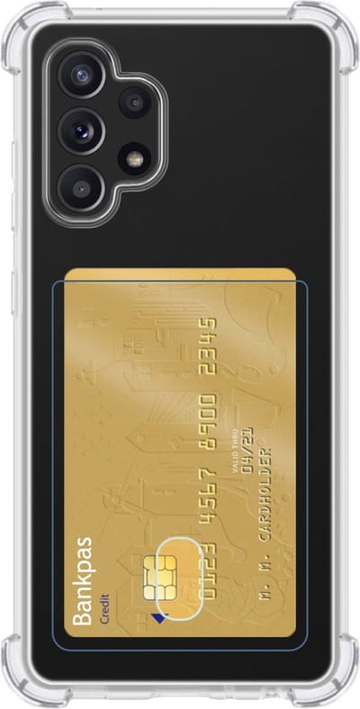 Hoes - Geschikt voor Samsung Galaxy A32 4G - Met Pashouder en Kaarthouder - Telefoon Hoesje Shockproof - Siliconen Case - Back Cover - Shock Proof - Pasjes Houder - Transparant