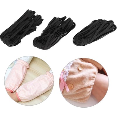 3 Sacs 0,6 cm 10 m 32,8 Pieds Corde Élastique Plate Bandes pour Couture de Vêtements Projet d'Artisanat DIY Noir noir