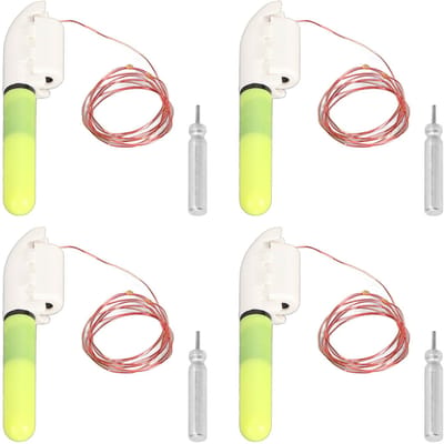 4 Pièces Bâtons Lumineux de Pêche Bâtons Lumineux LED pour Pointe de Canne Vert Étanche LED Pêche de Nuit Alarme de Touche pour la Pêche Seven green lights