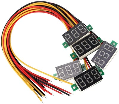 LED Voltmeter Paneel - Spanning Meter - Accu Bewaking - Draadloze Bescherming - 0-100V - Rood