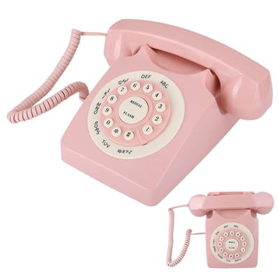 Dailygoods- Vaste Telefoon Retro - Snoer - Vintage Stijl - Grote Knoppen - Decoratief - Hoogwaardige Kwaliteit