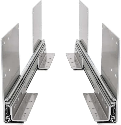 Set ladegeleiders 50cm + H42 / 118 / 194 mm hoge vloerbeugels + binnenbeugels 20" volledig uitschuiven en 250 kg belastbaar - 2 stuks heavy duty korte zware robuuste lade rails 500mm 20 inch