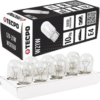 10x T20 W21W 12V 21W Glas Sokkellampen W3x16D Voor Remlicht en Richtingaanwijzer