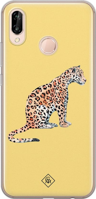 Casimoda® hoesje - Geschikt voor Huawei P20 Lite (2018) - Leo Wild - Siliconen/TPU - Soft Case - Geel - Luipaard