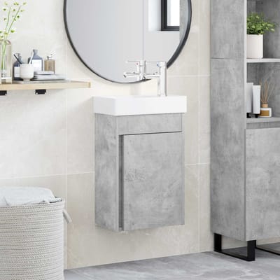 vidaXL - Badkamermeubel - met - kraan - Betongrijs - 40,5 - x - 22,5 - x - 62 - cm
