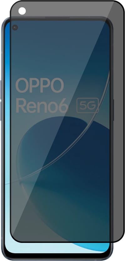 Privacy Screenprotector geschikt voor Oppo Reno 6 - Volledig Dekkend Glas Screen Protector
