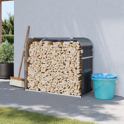 Houthokken Rek - Haardhout Opslag - Haardhout Opslaan - Gegalvaniseerd Staal - 120 x 45 x 100 cm - Antraciet
