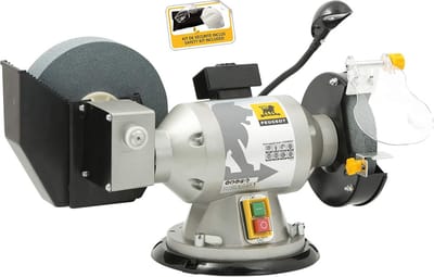 Slijpmachine - Bankslijper - Gereedschap slijpen - Dubbele schijf - 150 mm - Zilver