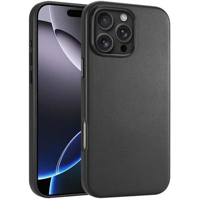 Coverzs luxe leren MagSafe case geschikt voor iPhone 16 Pro Max (zwart) - MagSafe, luxe leren, premium bescherming
