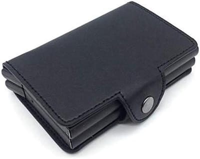 Creditcardhouder Portemonnee - Kaarthouder Wallet - Kaarten Organiseren - Automatische Uitschuiffunctie - 10x7x2 cm - Zwart
