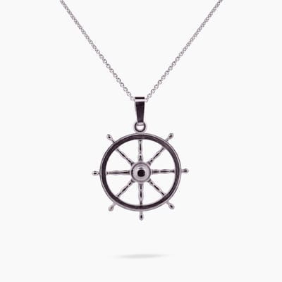 Pinchme Charms - Bootstuurwiel bedel – Houd koers met stijl - Echt zilver - Handgemaakt in Nederland - Luxe cadeauverpakking - Ketting Sieraden