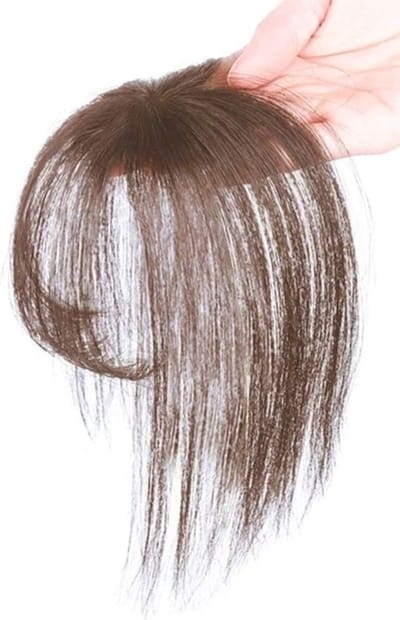 Clip-In Haarextensions met Pony voor Vrouwen, Naadloze Dunne Pony Haarstukjes, Gemakkelijk te Dragen en Stijlvol