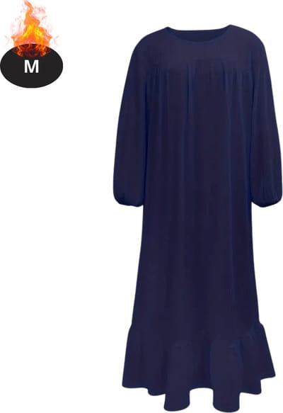 Bovista Islamitische Kleding - Djellaba Dames - Moslim Kleding - Arabisch Dames Kaftan - Alhamdulillah - Marineblauw M