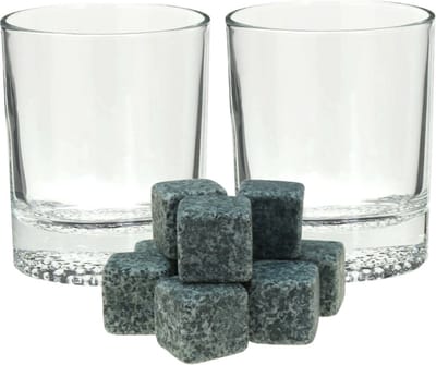 Secret de Gourmet Whiskyglazen - set 4x stuks - 300 ml - incl. 9x whisky ijsblokken - cadeau set