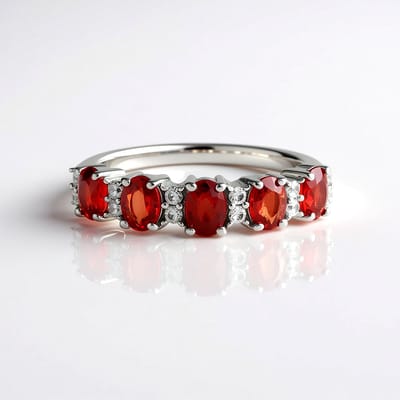 Cavill - Elegante Zilveren Ring met 0,88 ct Tanzania Robijn & 0,16 ct Cambodja Zirkoon - 925 Sterling Zilver - Platina Verguld