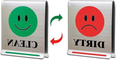 Vaatwasser Teken - Indicator Schoon Vuil - Keuken Organisatie - Roestvrij Staal - 3 x 2.4 Inch - Rood Groen Zwart