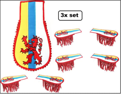 3x Set schouder epaulette Limburgs wapen - Thema feest optocht fun festival carnaval