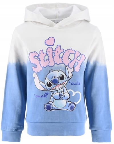 Disney Lilo&Stitch Sweater - Hoodie - Stitch - Blauw/Wit - Katoen/Polyester - Maat 98 (3 jaar)