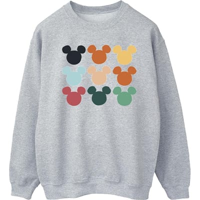 Disney Heren Mickey Mouse Hoofden Vierkant Sweatshirt (Sportgrijs)