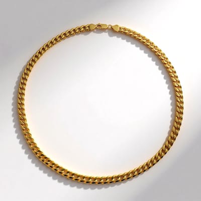 Cavill - Vergulde 925 Sterling Zilveren Pantserketting - 45 cm - Duurzame Elegante Zilveren Ketting met Karabijnsluiting - 31,41 g