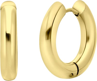Lucardi Dames Goldplated oorbellen Seraphine - Oorbellen - Cadeau - Staal - Goudkleurig