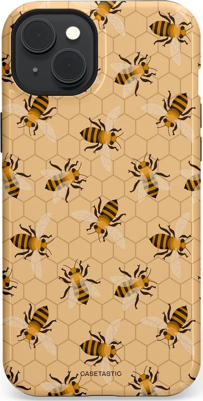 Casetastic Hoesje Geschikt voor Apple iPhone 15 Plus Magsafe - Stijlvolle Beschermende Duo-layer Case - Zomer Bijen Look