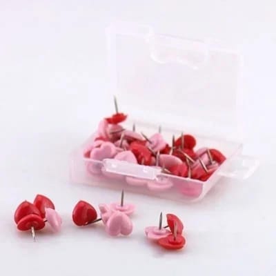 Forme de cœur Lot de 50 Punaises en plastique de haute qualité pour tableau de liège de sécurité colorées Punaises de bureau Fournitures scolaires multicolore