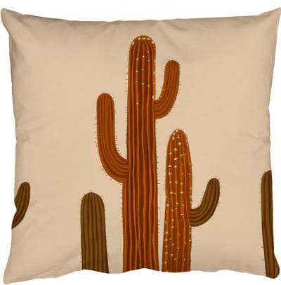 Sierkussens - Kussentjes Woonkamer - 50x50 cm - Cactus - Woestijn - Zand - Bruin