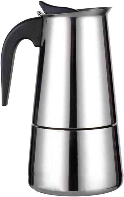 Koffiezetapparaat - Percolator Moka - Koffie Zetten - Roestvrij Staal - 450 ml - Zilver
