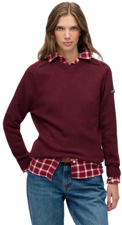 Superdry - Slouchy Gebreide Crew Trui - Dames - Sweaters