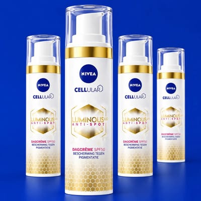 NIVEA - Cellular LUMINOUS630 Dagcrème - Anti-Vlek Gezichtscrème - SPF 50 - Voor alle huidtypen - Tegen Pigmentvlekken - 40 ml - Voordeelverpakking - 4 stuks - Anti-vlek crème - Zonbescherming SPF 50