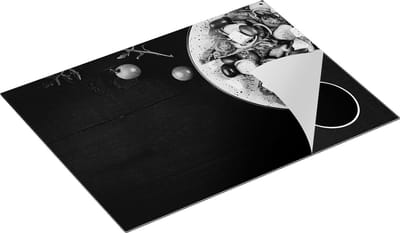 Chefcare Inductie Beschermer Bord met Groentes - Salade - Zwart Wit - 70x50 cm - Afdekplaat Inductie - Kookplaat Beschermer - Inductie Mat