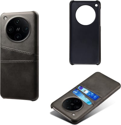 MobyDefend Hoesje - Geschikt voor Oppo Find X8 Pro - Lederen Backcover Met Vakjes Pasjes - Zwart