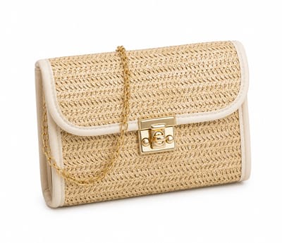 Boho Schoudertas - Crème | Raffia Crossbody Tas | 18 x 15 x 4 cm | Fashion Favorite