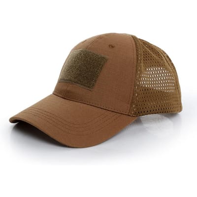 Buiten Militair Camouflage Fitnessactiviteiten Airsoft Fietsen Ontworpen Tactische Aannemer Baseball Snapback Mesh Hoed Voor Mannen en Praktisch Gebruik brown